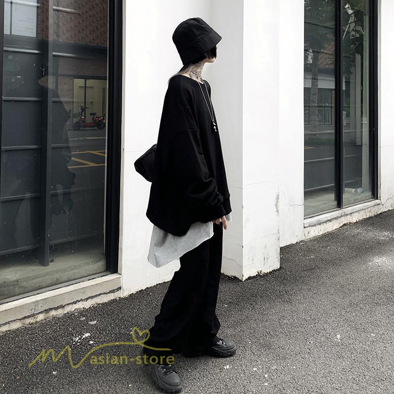 パーカー | 不規則 トップス レディース 2021新作 ワイドプルオーバー フードなし Tシャツ 長袖 インナー 日常感 着回し ゆったり 単品売り カジュアル