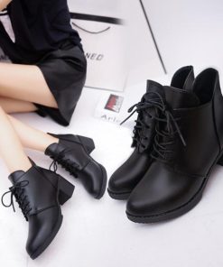 新作入荷アイテム | レースアップ ブーティ ローヒール ショートブーツ レディース 履きやすい