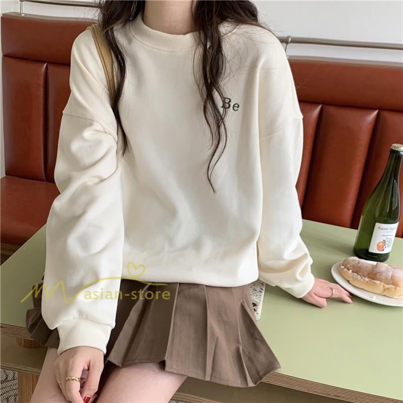 パーカー | トレーナー 長袖 刺繍 レディース スウェット 長袖トレーナー シンプル 20代 30代 フリーサイズ 7色 カジュアル ゆったり コーデ 秋冬 大人 50代 40代