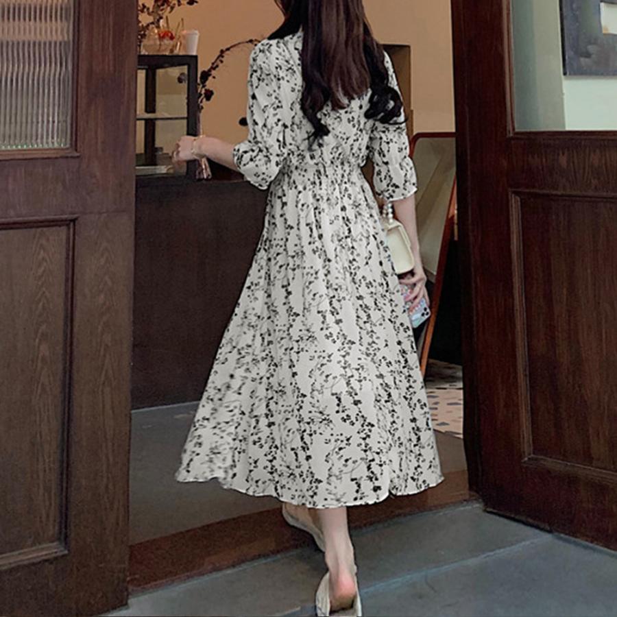 ワンピース | 花柄 フレアワンピース春夏カシュクール風