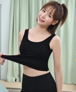 キャミソール | ノースリーブ ブラトップ レディース リブインナートップス セクシー下着 タンクトップ 背中開き パッド付き バッククロス