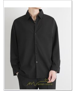 シャツ | メンズ トップス 長袖カジュアル開襟無地 白ビジネス 春 春服 秋 秋服 半袖 夏服 20代 落ち感 トレンド 30代 40代 50代
