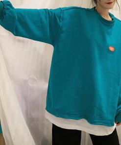 Tシャツ・カットソー | 重ね着風スウェットトレーナー 韓国風