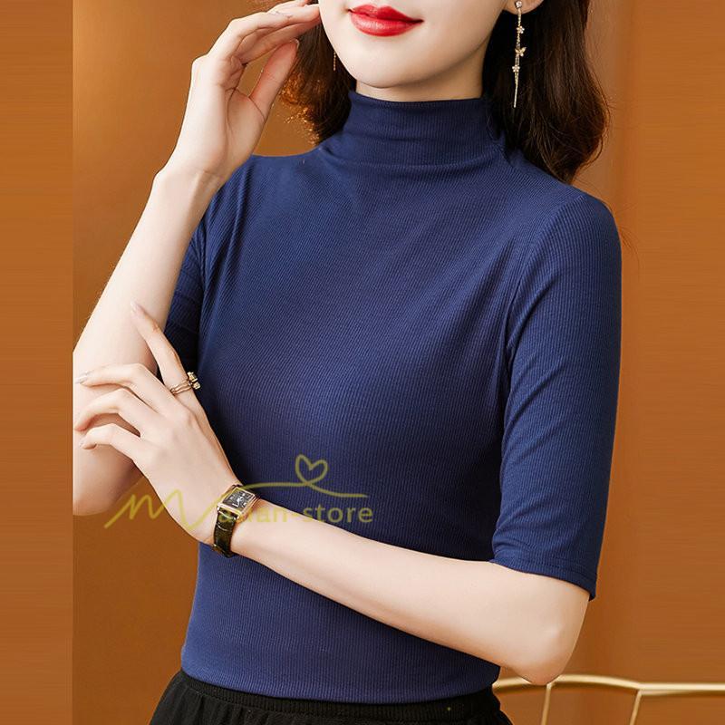 tシャツ・カットソー | トップス カットソー インナー Tシャツ レディース 五分袖 春 カジュアル おしゃれ 女性用 シンプル 着痩せ 20代30代40代50代 ホワイト ブラック 夏物 無地