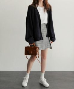 カーディガン | ニットレディース ショート丈 セーター 羽織り 可愛い 長袖 秋物 アウター 20代40代 通学通勤 秋冬服 トップス 無地