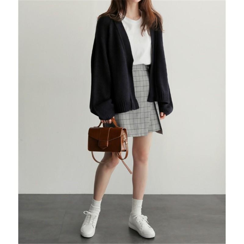 カーディガン | ニットレディース ショート丈 セーター 羽織り 可愛い 長袖 秋物 アウター 20代40代 通学通勤 秋冬服 トップス 無地