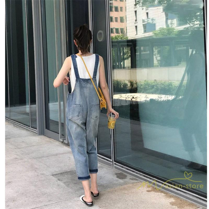 オーバーオール サロペット | サロペットパンツ オーバーオール デニム ゆったり ハイウエスト レディース カジュアル ヴィンテージ加工 無地 2020夏コーデ 復古風 デイリーコーデ