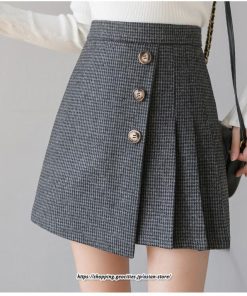 スカート | ミニレディース Aライン ハイウエスト キュロットショート丈 グレンチェック お出かけ 通勤 オシャレ 韓国風 着回し 新作 2022秋冬