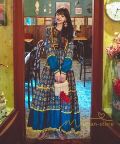 マキシ | ワンピース レディース 春夏 マキシワンピース 長袖ワンピース 綿麻 無地 Aライン フレアワンピース ハイウェスト エスニック ボヘミア風 ロング リゾート