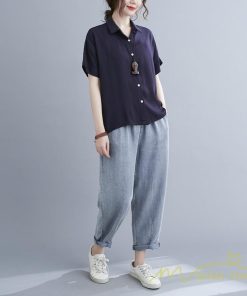 シャツ・ブラウス | シャツ レディース 半袖 トップス ゆったり 羽織り 前開き ブラウス 20代30代40代 無地