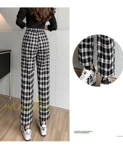 ワイドパンツ | レディース パンツ ゆったり 秋冬 コーデ カジュアル チェック柄 20代 30代 着痩せ 体型カバーロング丈 お出かけ ウエストゴム 50代 40代