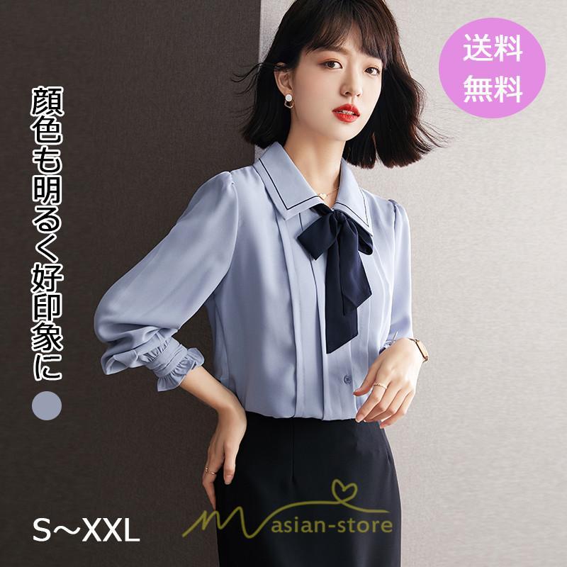 シャツ・ブラウス | シャツ ブラウス シフォンブラウス トップス 長袖 レディース きれいめ オフィス リボン 通勤 通学 オシャレ ナチュラル 可愛い 上品 2022 キレイめ 秋服