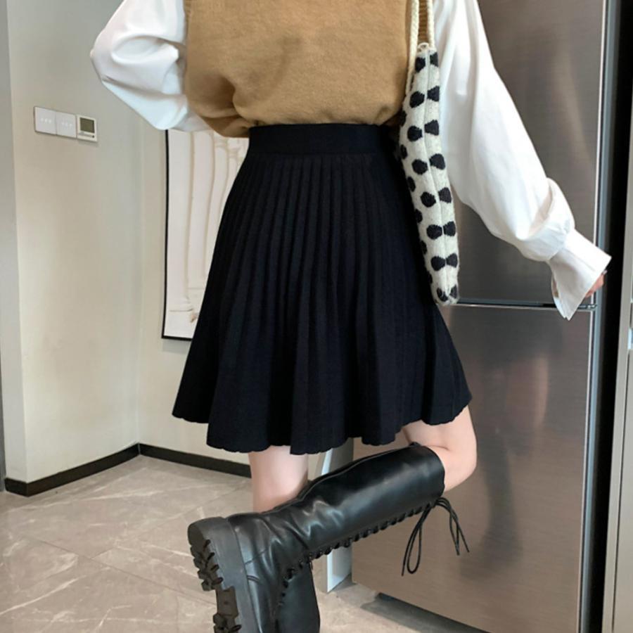 ミニスカート | プリーツスカート 編み レディース 韓国