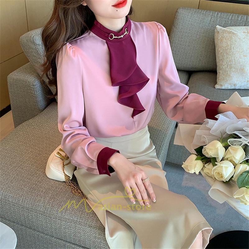 シャツ・ブラウス | ブラウス レディース 長袖 ブラウスシャツ ボウタイ フォーマル チュニック 大人 春 夏 春夏 フォーマル スーツ トップス 20代 30代 2022作 OL 高級感 母 ママ