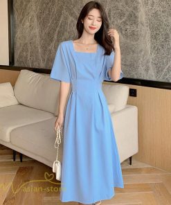 ミディアム | ワンピース レディース 春 夏 半袖 サマーワンピース 着痩せ 無地 カジュアル 大きいサイズ 上品 Aラインワンピース 大人 韓国風 通学 シフォン お出かけ 通勤