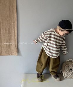 衣装 服 | 子供服 長袖Tシャツ キッズ 男の子 女の子 ロンT トップス 長袖 コットン 春 秋 カジュアル ボーダー柄 ナチュラル 可愛い 男女兼用