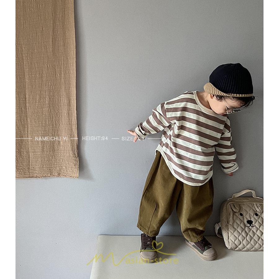 衣装 服 | 子供服 長袖Tシャツ キッズ 男の子 女の子 ロンT トップス 長袖 コットン 春 秋 カジュアル ボーダー柄 ナチュラル 可愛い 男女兼用