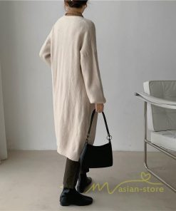 カーディガン | ロングニット2022秋冬 レディース アウター パフスリーブ 羽織り 長袖 ニット 20代40代 ニットカーデ 通学通勤 大人 セーター