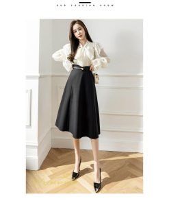 スカート | Aラインレディース 着痩せ 大人 カジュアル 秋冬コーデ 無地 40代 50代 大きいサイズ ひざ丈 膝丈 20代 ハイウエスト きれいめ 30代 大人