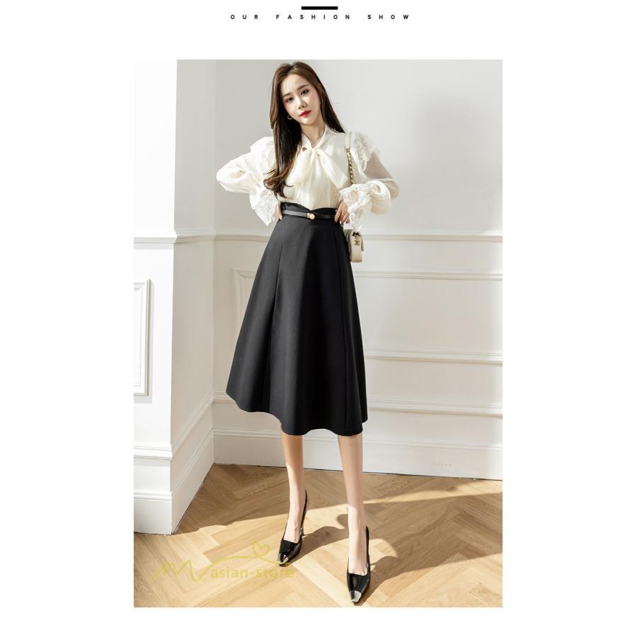 スカート | Aラインレディース 着痩せ 大人 カジュアル 秋冬コーデ 無地 40代 50代 大きいサイズ ひざ丈 膝丈 20代 ハイウエスト きれいめ 30代 大人