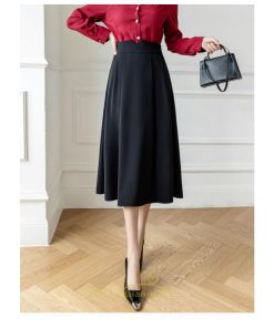 スカート | フレアレディース 秋 冬 秋冬 ミモレ丈 ロング丈 きれいめ 30代 40代 50代 着やせ 上品 脚長効果 Aライン 知的 通勤OL オシャレ