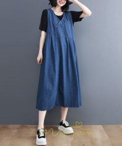 オーバーオール サロペット | デニム サロペット スカート オーバーオール ジャンパースカート レディース ワンピース 可愛い 夏秋 ロング オシャレ ポケット付き オールインワン