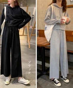 キャミソール | セットアップ 部屋着 フード付き レディース 無地 パンツセット スウェットパーカー 体型カバー ルームウェア シンプル