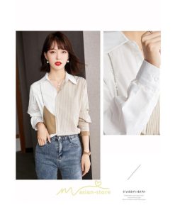 シャツ・ブラウス | ブラウス レディース シャツ トップス Vネック 長袖シャツ 切り替え 重ね風 裏起毛 キレイめ 通勤 オフィス 20代30代40代50代 あったか OL 秋服 送料無料