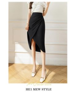 スカート | スリット入り 膝下 ひざ下 レディース ボトムス オフィス カジュアル 美脚 セクシー スリット 黒 ベージュ 脚長 ピンク ハイウエスト 通勤 春夏秋冬 OL