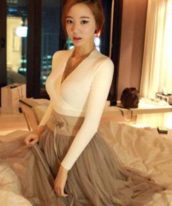 新作入荷アイテム | レディース ニットソー 長袖 プルオーバー トップス 韓国ファッション ニット きれいめ 秋冬 Vネック ニットセーター