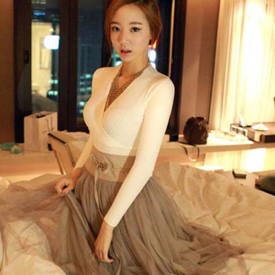 新作入荷アイテム | レディース ニットソー 長袖 プルオーバー トップス 韓国ファッション ニット きれいめ 秋冬 Vネック ニットセーター