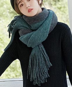 マフラー | フリンジレディース リバーシブル 大判 秋冬 厚手無地 ストール かわいい リバーシブル