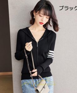 ニット・セーター | カーディガン レディース ニット 上品 カーデ ジャケット シンプル 長袖 秋 冬 秋冬 大人 レトロ風 着痩せ ウール 通勤 カジュアル フード付き 楽チン