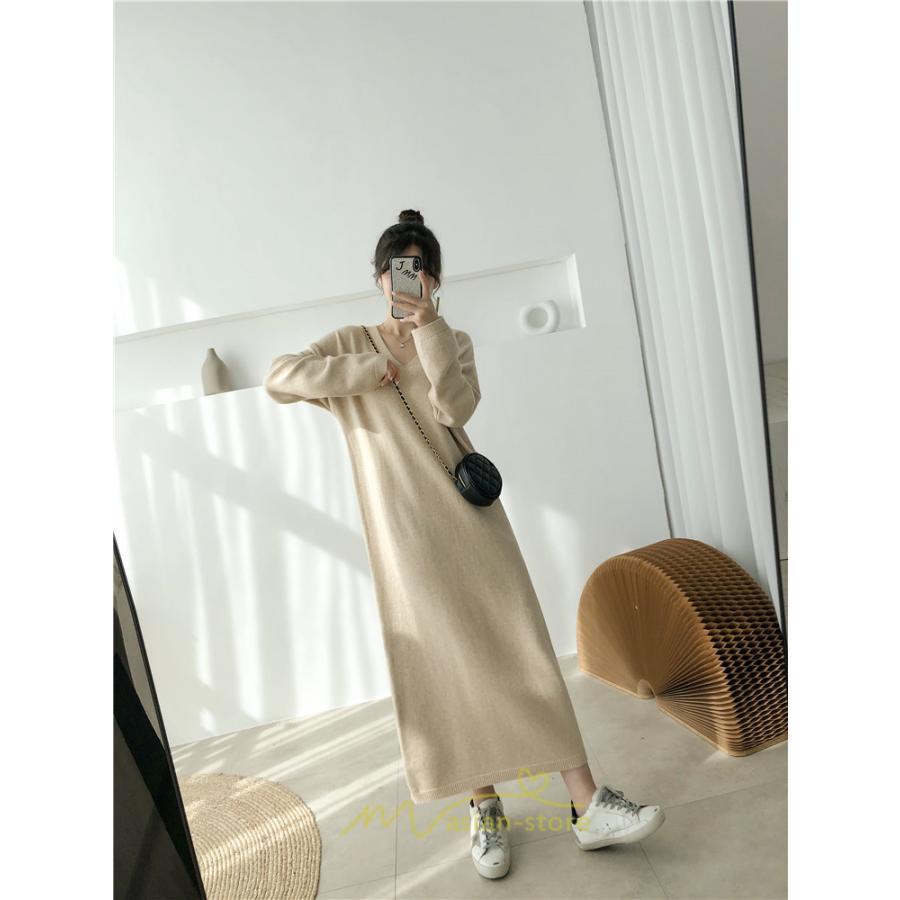 ニットワンピース | レディース 冬 きれいめ ニットフレア ロング おしゃれ 秋冬 長袖 送料無料 可愛い 萌え袖 上品 秋冬コーデ 20代30代40代50代 がーりー