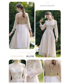 大人 | パーティードレス ドレス 結婚式 ミモレ丈 フォーマル ワンピース レース 袖あり 同窓会 謝恩会 二次会 綺麗 成人式 披露宴 スカート