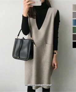 マキシ | ワンピース ジャンパースカート Vネックジャンパースカート ラシャ 着痩せ 上品 フェミニン キレイめ 通勤 おしゃれ オシャレ 40代 30代 20代 通勤 50代　