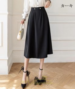 スカート | ロング フレアAライン ロングミモレ 2022新作 秋 冬 通勤 OL お仕事 ビジネス 女子会 お出かけ エレガント キレイめ 事務服