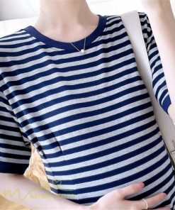 ワンピース | マタニティレディース ストライプ 着痩せ ゆる妊婦服 夏 サマーママ着 大きいサイズ 産前産後 上品 シンプル 大きいサイズ