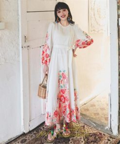 マキシ | ワンピース 長袖 夏 秋 レディース シフォン きれいめ ロング リゾート 体型カバー イベント デート 女子会 エスニック風 旅行 楽ちん 外出 ジャーニー