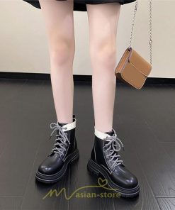 ショートブーツ | レディース 歩きやすい 編み上げブーツ ワークブーツ  編み上げ 痛くない ラウンドトゥ 美脚 厚底 通勤 通学 お出かけ カジュアル 旅行