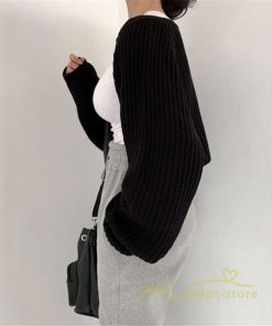 カーディガン | ニットショート丈 アウター レディース 羽織り 無地 長袖 ライトアウター セーター 可愛い 通学通勤 20代30代 ニット 春秋