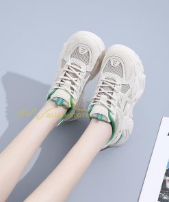 スニーカー | レディース 白 ダッドレディース 厚底 身長アップ ランニングシューズ 通気 厚底シューズ 厚底ダッドスニーカー 軽量 美脚 歩きやすい