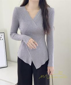 ｔシャツ・カットソー | リブカットソー レディース 秋 秋服 トップス 長袖 ロングスリーブ リブ カットソー 綿混 秋コーデ インナー タイト 伸縮性 ショート丈 スリム ニットソー