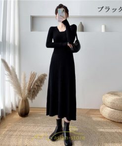 ニットワンピース | ワンピース 秋 秋服 レディース ニット ロングワンピース ロング 長袖 冬 冬服 Aライン 着痩せ 大人上品 お出かけ デート エレガント 送料無料 20代30代40代