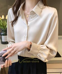 シャツ・ブラウス | ブラウス レディース オフィス おしゃれ 長袖 開襟 シャツ ビジネス OL 事務服 無地 長袖シャツ ファッション 優雅 エレガント カジュアル 通勤 細身 着回し