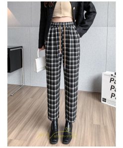 チノ・テーパード・ジョガー・スキニーパン | テーパードパンツ パンツ レディース ボトムス 美脚 楽ちん 体型カバー チェック柄 ハイウエスト お出掛け 20代 10代 細見え 高見え 送料無料 脚長 ロング