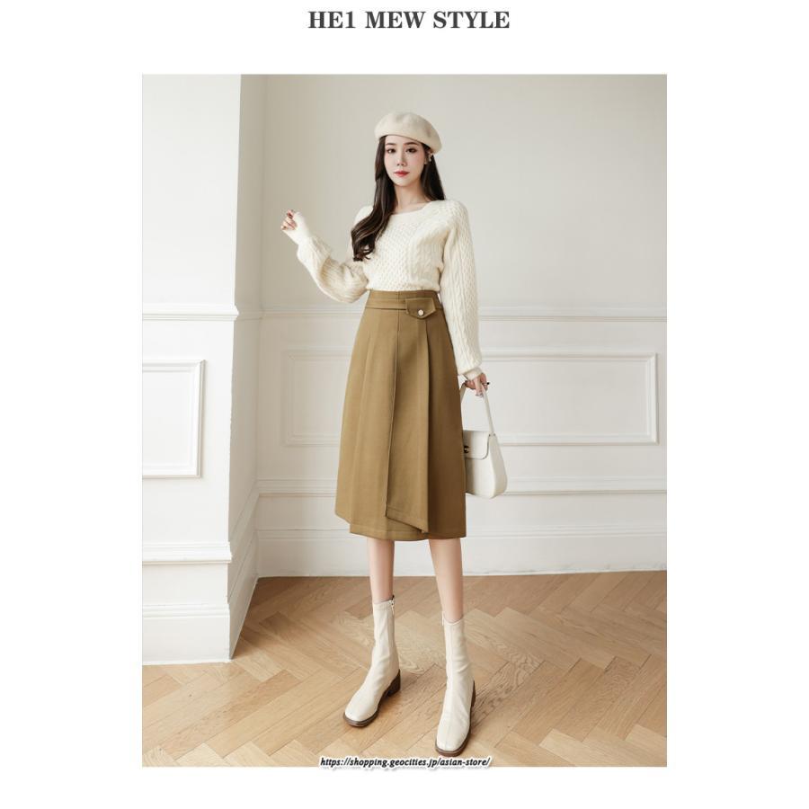 スカート | レディース 秋 冬 秋冬 ミモレ丈 膝丈 ロング 無地 ミディアム丈 ひざ丈 送料無料 Aライン ハイウエスト おしゃれ 通勤 通学 ラシャ 2022年秋冬 暖か