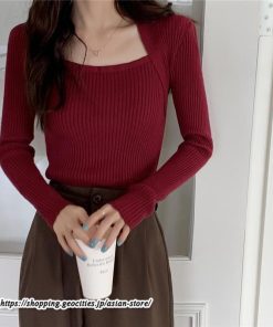 ニット・セーター | カットソー ニット レディース リブニット 長袖 秋冬 春 トップス スリム ストレッチ インナー 無地 通学通勤 着痩せ 長袖ニット 長袖カットソー プルオーバー