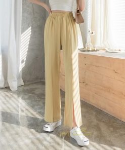 ワイドパンツ | レディース パンツ ボトムス ズボン ガウチョパンツ 体型カバー 着やせ ロングパンツ ハイウエスト 美脚 カジュアル お洒落 スリット ゆったり