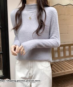 ニット・セーター | カットソー ニット レディース ハイネック 長袖 秋冬 春 トップス スリム ストレッチ インナー 無地 長袖ニット 長袖カットソー 着痩せ 通学通勤 プルオーバー